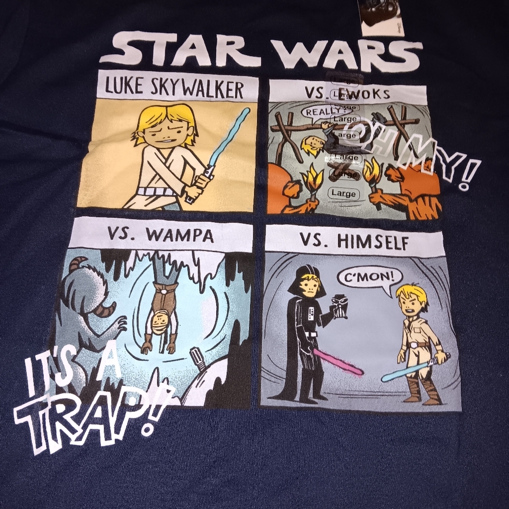 Luke Skywalker Vs Everybody  - Graphic Star Wars Large Tee